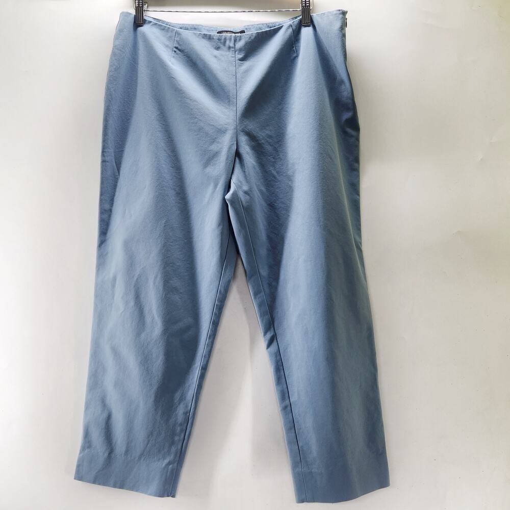 Lafayette 148 Cropped Ankle Trouser Pants Womens 14 Blue Tapered Leg Chinos